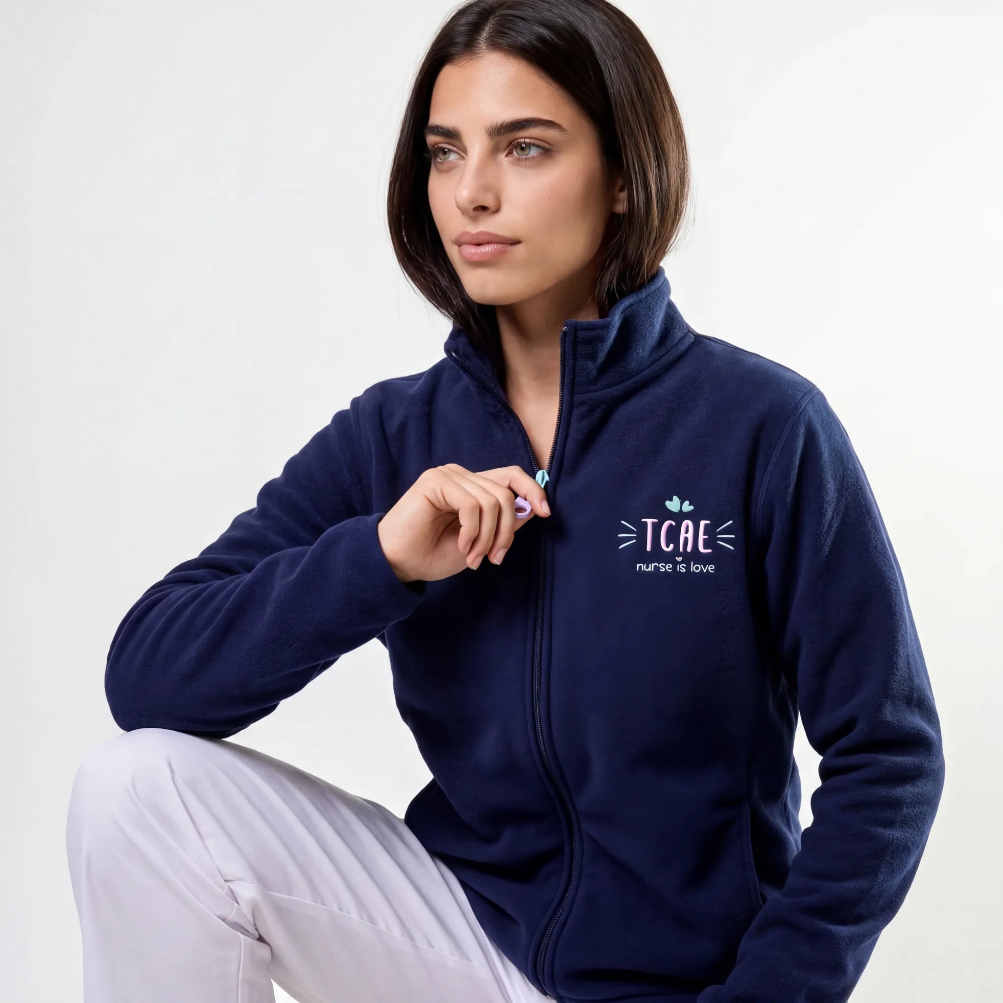 Chaqueta Polar Navy Instrumentos para TCAE de Nurse is Love para enfermería y sanidad