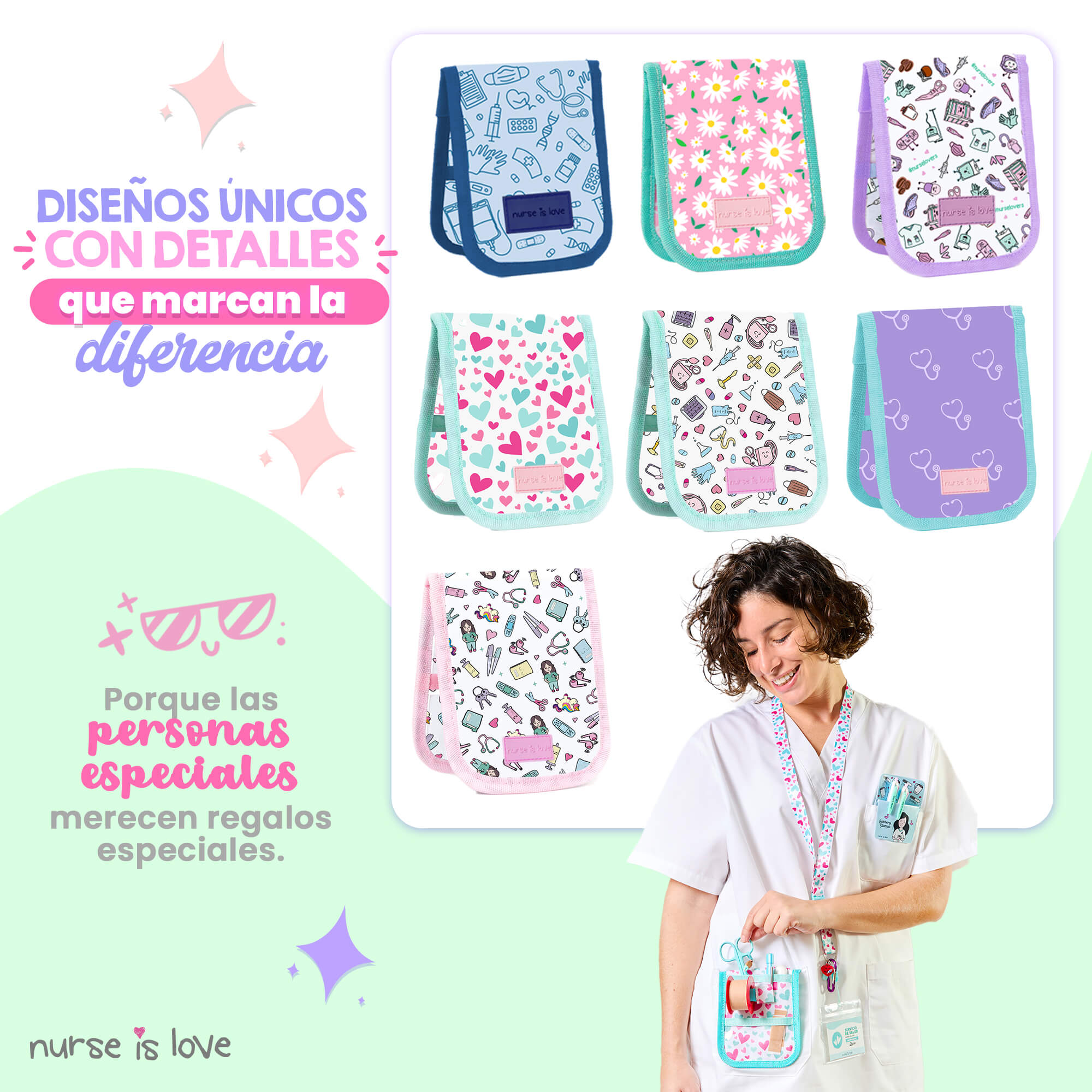 Organizador de Bolsillo Aqua Corazones