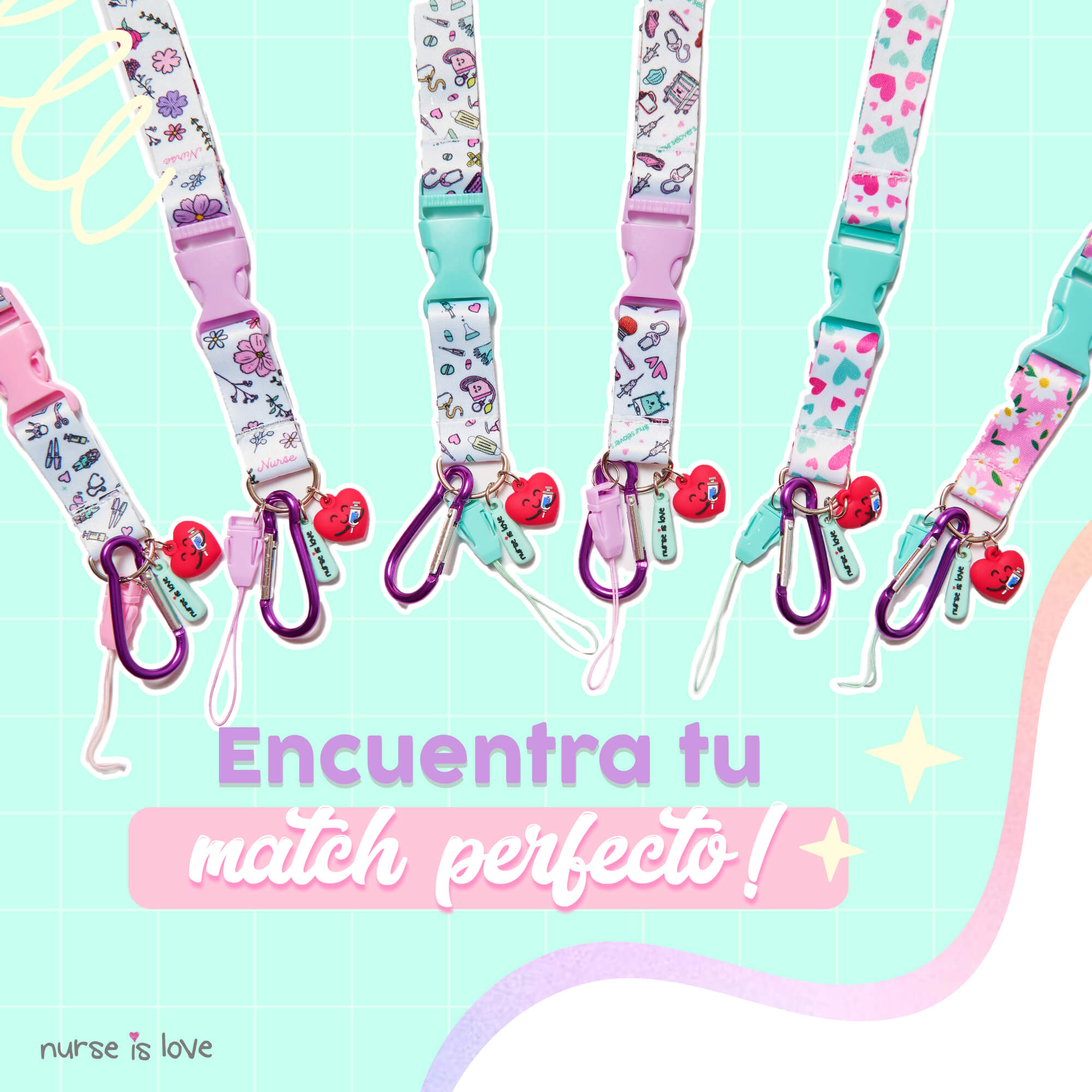 Lanyard Aqua Corazones