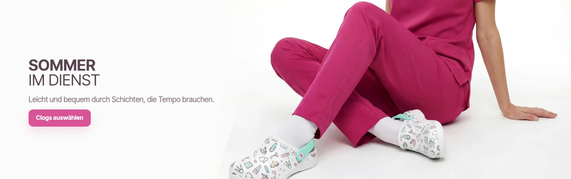 Localized desktop home banner for Nurse is Love clogs