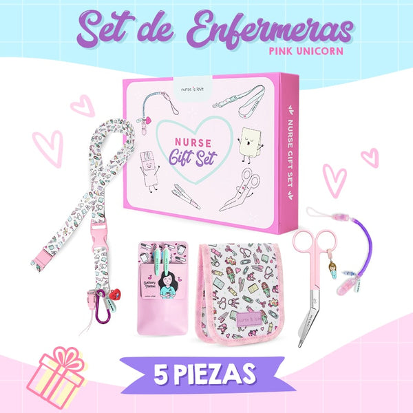 Set de Enfermera Rosa con Tijera Pico de Pato