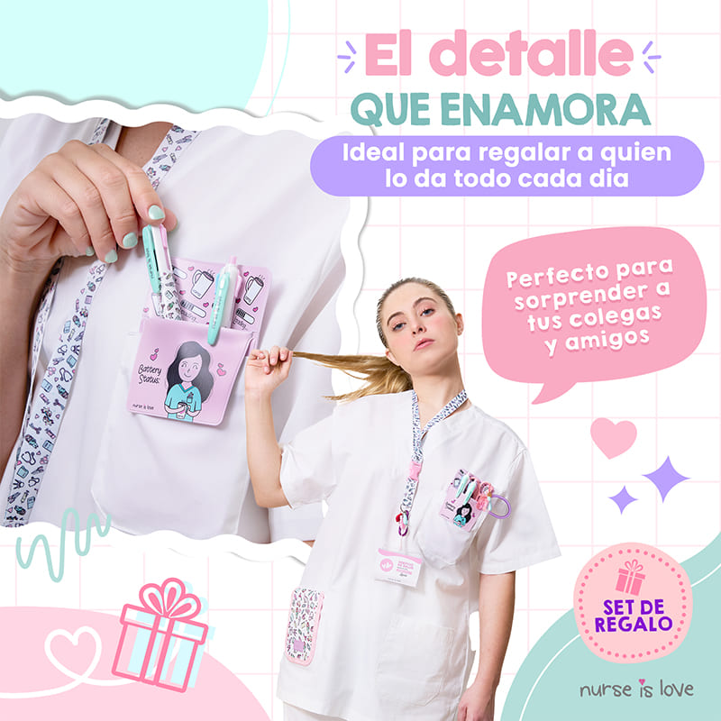 Set de Enfermera Rosa con Tijera Recta