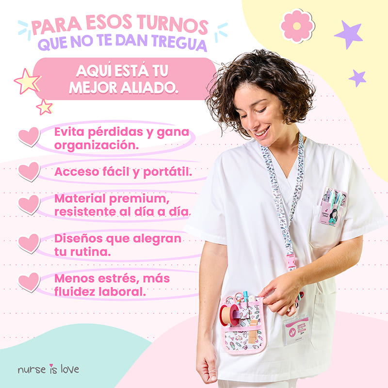 Set de Enfermera Rosa con Tijera Recta